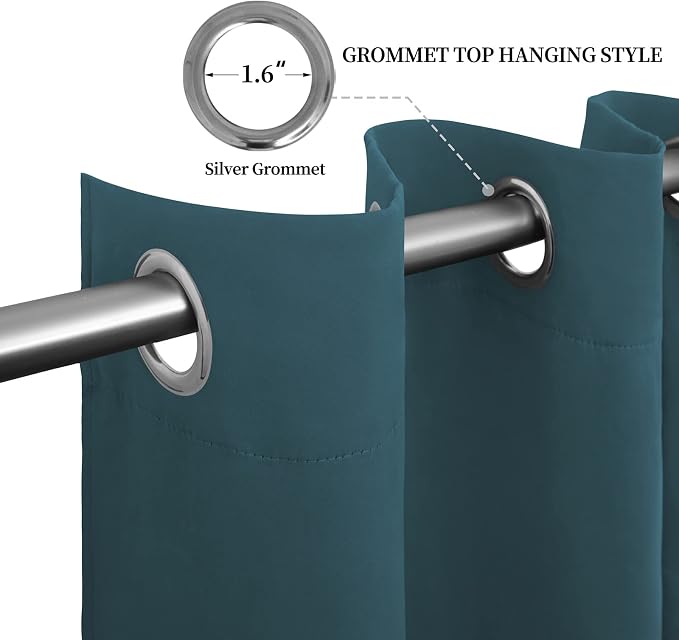 Easy-Going Thermal Grommet Blackout Curtains, 2 Panels 52x84 in, Noise Reduction - Image 5