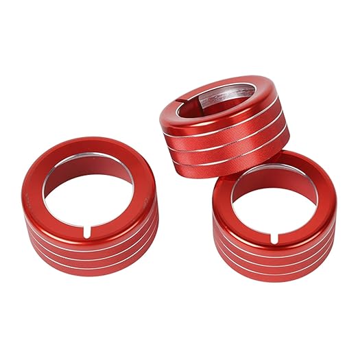 JeCar Air Conditioner Button Trim Cover Aluminum Alloy Knob Cover Compatible with Toyota 4Runner 2010-2023, Red