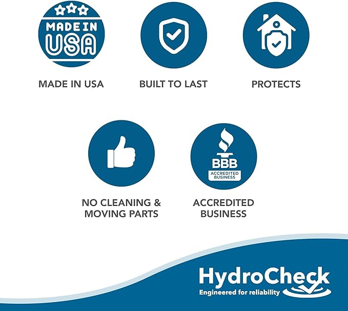 HydroCheck Automatic Water Shut Off System - Smart Leak Detection Device - Commercial Moisture Sensor Alarm - High Amp Load for Buildings & Office Space (Wiring Sold Separately)