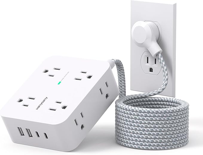 HANYCONY Extension Cord 25 Ft, Power Strip Surge Protector, Long Cord | 8 by HANYCONY