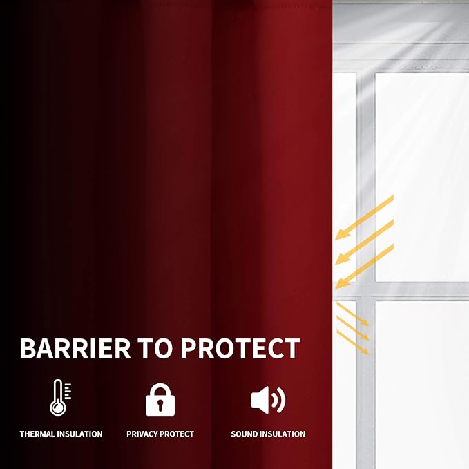 Easy-Going Blackout Curtains for Bedroom, Solid Thermal Insulated Grommet and - Image 2