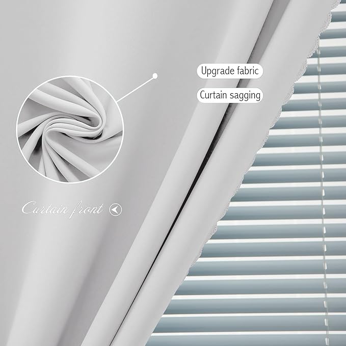 Thermal Blackout Curtains with Self-Adhesive Tape, No Rod No Drill Easy Install - Image 5