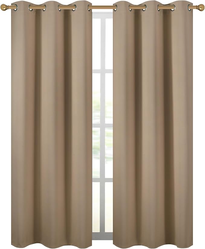 Diraysid Natural Grommet Blackout Curtains - Image 2