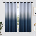 SimpleHome Ombre Gradient Navy Blue White to Gray Curtains Bedroom, 52Wx63L | by SimpleHome
