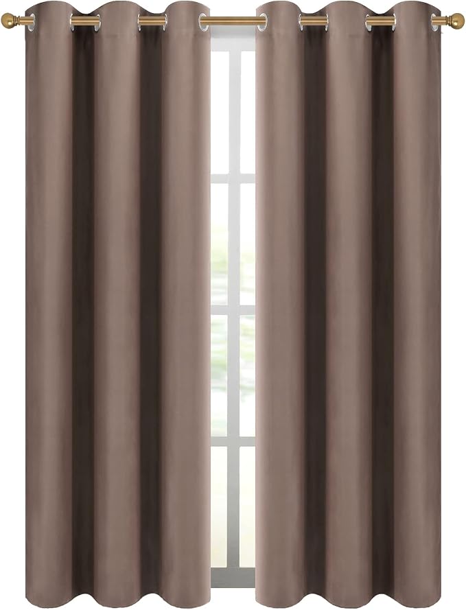 Diraysid Cappuccino Grommet Blackout Curtains - Image 2