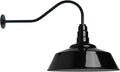 Steel Lighting Co. Large Outdoor Barn Light | Gooseneck Light Fixture | Made in America from 18-Gauge Steel | 20" Dome | 23" Gooseneck Black Exterior/White Interior