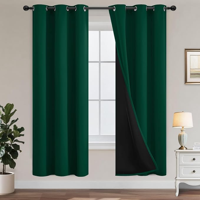 Yakamok Emerald Green Blackout Curtains 72 inches by Yakamok