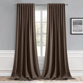 MIULEE Chocolate Brown Back Tab Blackout Curtains 52x120 Inch 2 Panels Set | by MIULEE