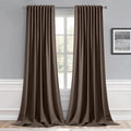 MIULEE Chocolate Brown Back Tab Blackout Curtains 52x108 Inch 2 Panels Set | by MIULEE