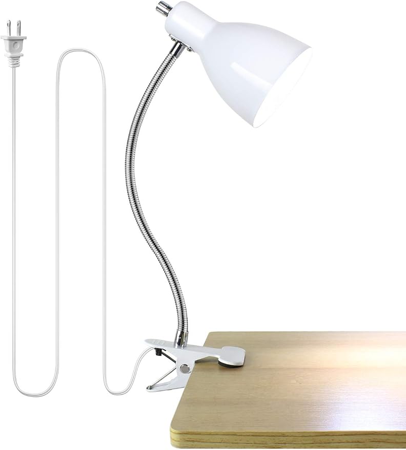 Desk lamp Eye-Caring Table Lamps, 360°Rotation Gooseneck Clip on Lamp Reading by LALISU