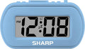 Sharp Battery Alarm Clock with Soft-Touch Case and Backlight, Light Blue | by SHARP