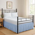 Ruffled Bed Skirt Split Corners with Platform, Tailored Fit Hotel Quality Wrinkle Free Ultra-Soft Microfiber Dust Ruffle, Upto 12 Inch Drop, King, Sky Blue