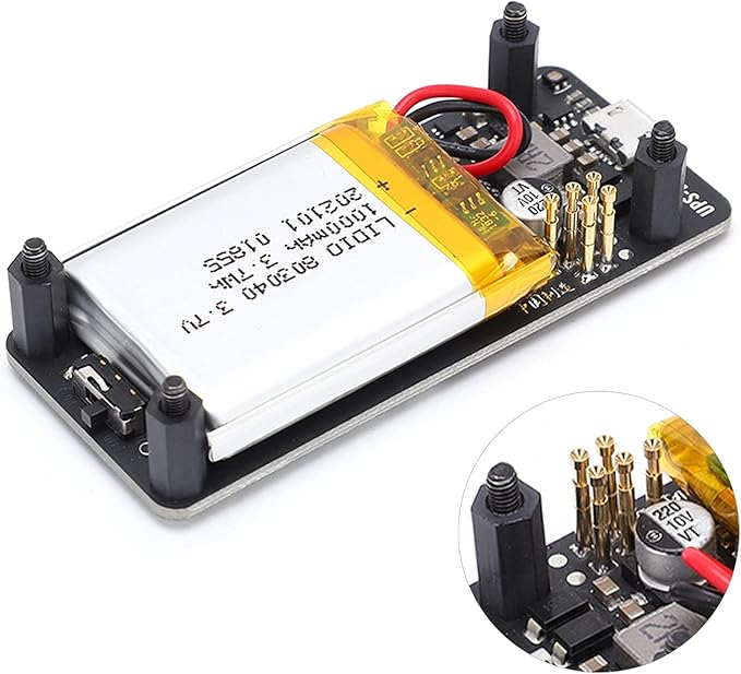 UPS Power Board Lite Supply Battery Pack Charger Accessory for Zero with 1000mAh Lithium Battery Premium Printed Circuit Board 5V2A Power Adapter Recommended