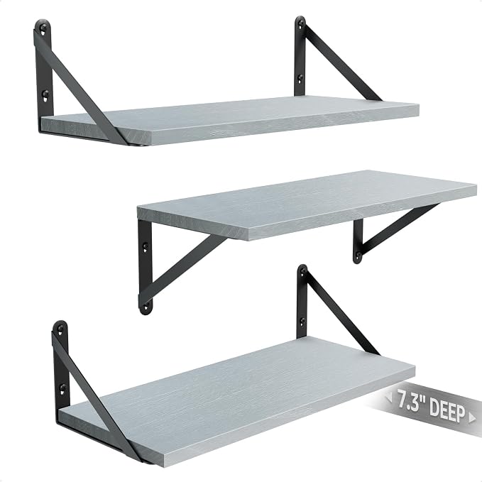 Wall Shelves 7.3" Deep Solid Paulownia Wood | 15mm Thick, Wider & Longer & - Image 7