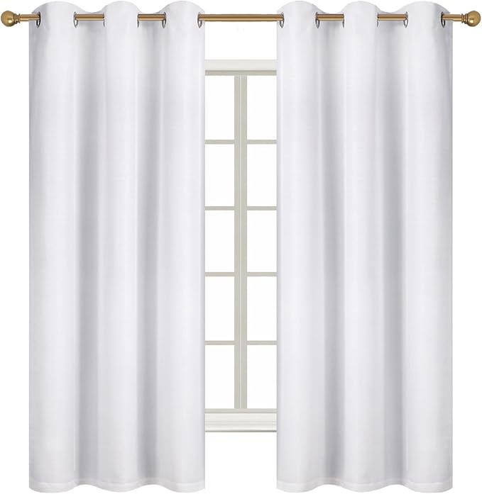 Diraysid 100% Blackout Curtains White Linen Curtains - Image 3