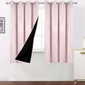 100% Blackout Curtains 52 x 63 Inches Long Thermal Insulated Baby Pink Curtains by Lemomo