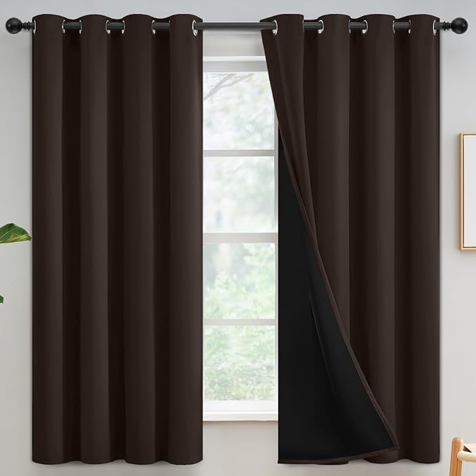 Yakamok Chocolate Blackout Curtains 63 inches Long by Yakamok