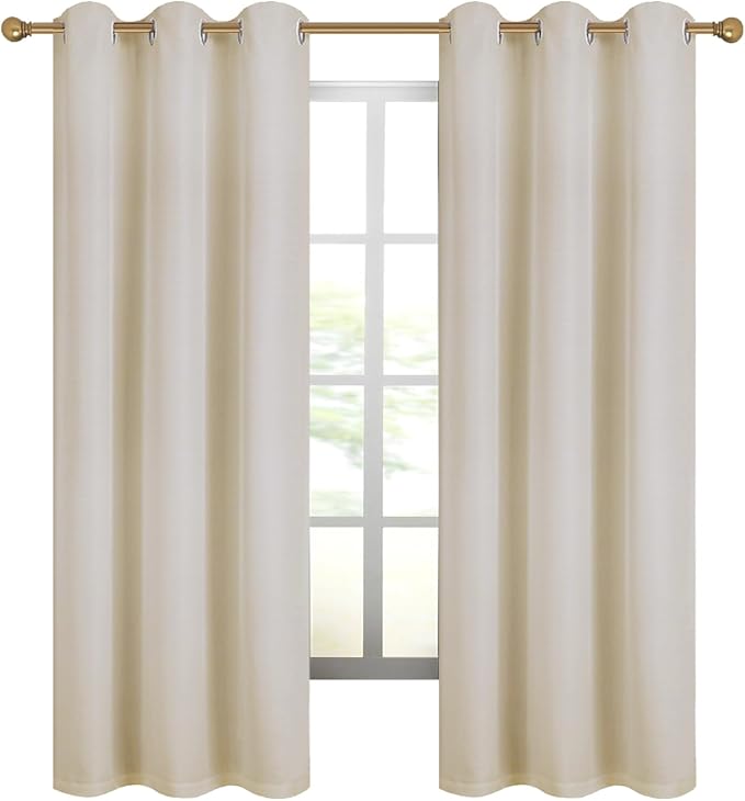 Diraysid 100% Blackout Curtains Light Beige Linen Curtains - Image 7