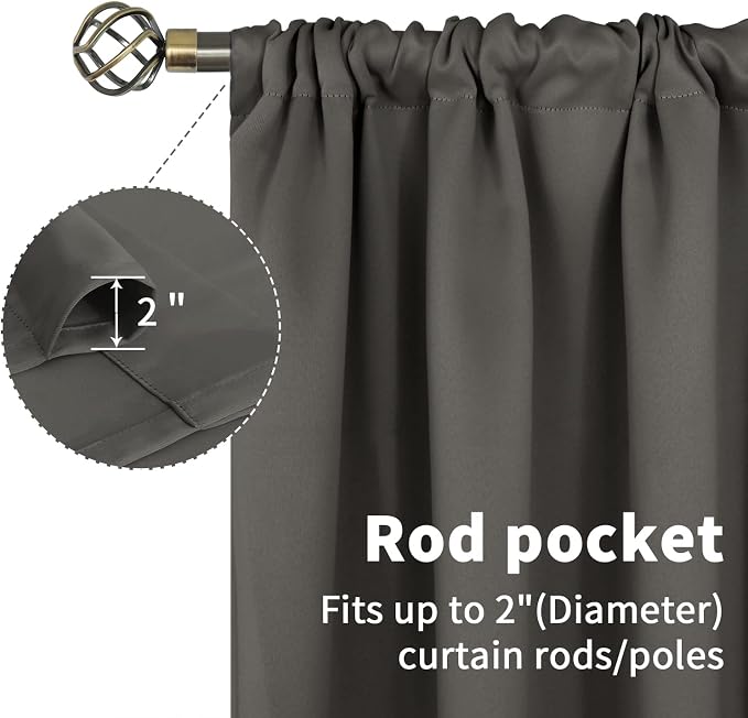 BGment Blackout Curtains for Bedroom 63 Inches Length - Image 4