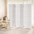 6 Panel Solid Wood Room Divider Folding Privacy Screen White | Freestanding by ALeesing