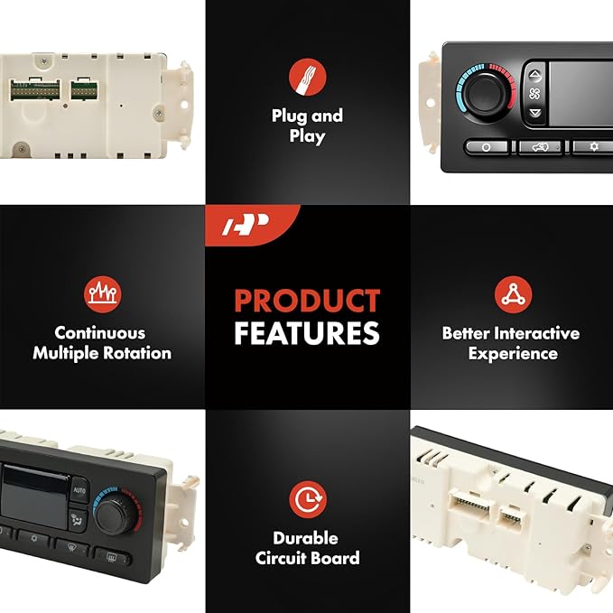 A-Premium Automatic Climate Control Module A/C & Heater Control Panel - Compatible with Hummer H2 2003 2004 2005 2006 2007 - with Rear Window Defogger, Replaces# 10399657 15105969