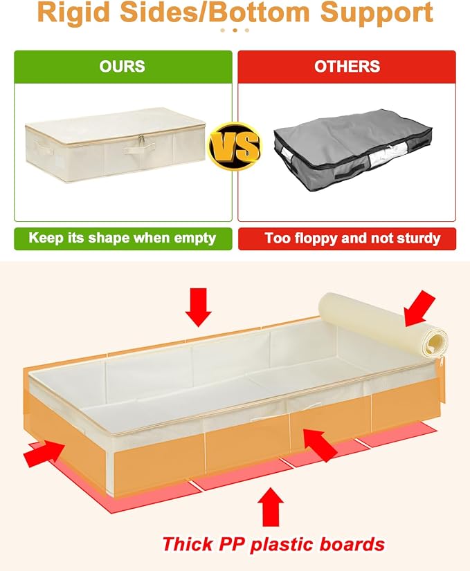 punemi Sturdy Under Bed Storage Box, Wedding Dress, 50L Large Capacity - Image 3