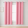 Pink Thermal Blackout Curtains/42 x 72 Inch/Set of 2 Panels Room Darkening by Lemomo