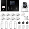 LWOHSI Alarm System for Home Security,WiFi+GSM 4G Wireless Alarm System with Phone APP Alert,T53W HD Security Camera,Door/Window Sensor,Remote,Work with Alexa and Google for Home,Apartment,Office