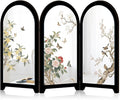 Mini Folding Screen, 3 Panel Divider, Chinese Style Vintage Desktop Mirror by KABAKE