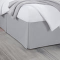 Luxury Pleated Bed Skirt, 16 Inch Tailored Drop Bed Skirt, Soft Double Brushed Premium Microfiber Bed Skirt, Easy Fit Bed Skirt, Fade & Wrinkle Resistant, Box Pleated Queen Size Bedskirts - Light Grey