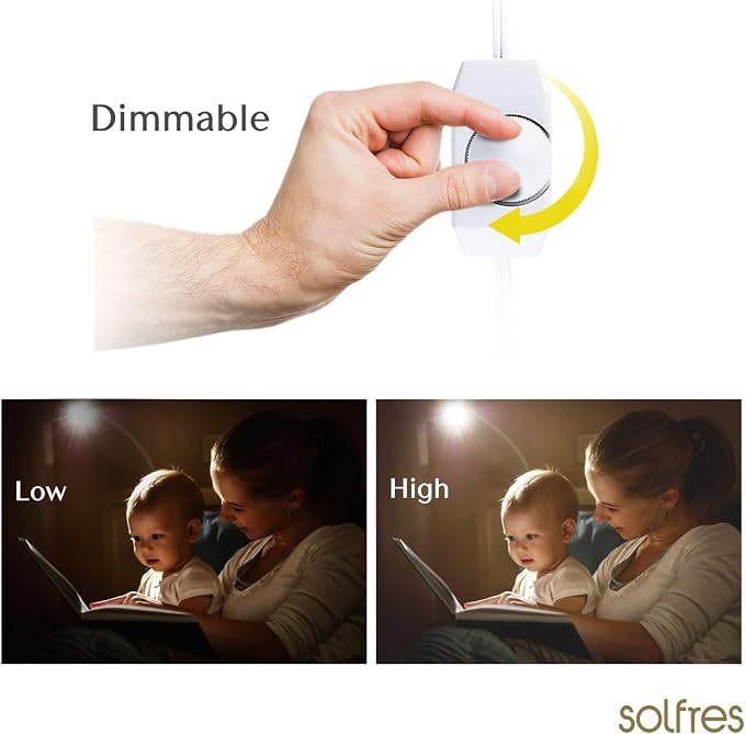 Patented Innovative Design Headboard Reading Light. No Drilling Golden Book - Image 7