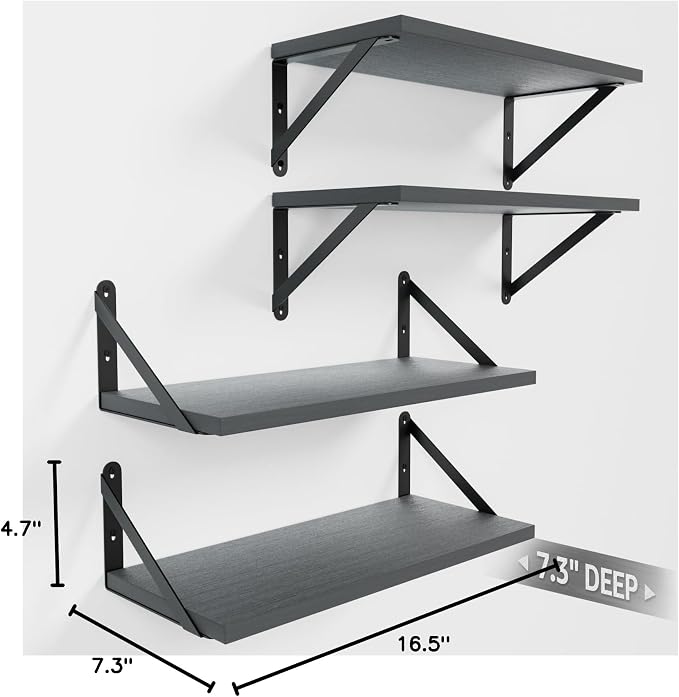 Wall Shelves 7.3" Deep Solid Paulownia Wood | 15mm Thick, Wider & Longer & - Image 3
