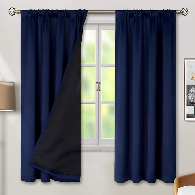 BGment Navy Blue 100% Blackout Curtains 72 Inches Long - Image 2
