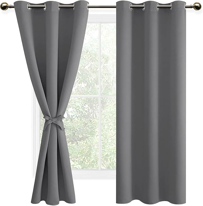 DWCN Grey Blackout Curtains – Thermal Insulated Light Blocking Privacy Grommet - Image 8