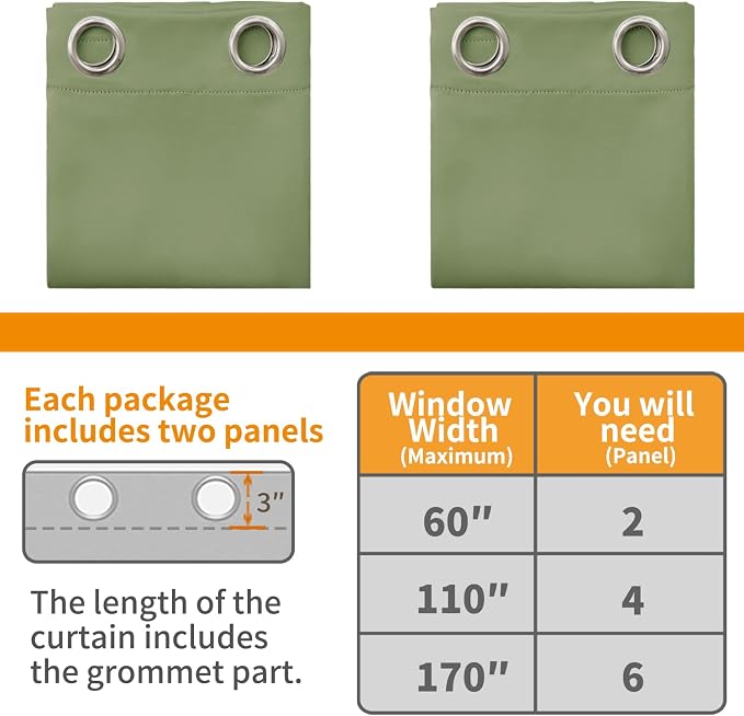 YoungsTex 100% Blackout Curtains 84 Inch Length 2 Panels, Room Darkening Drapes - Image 7