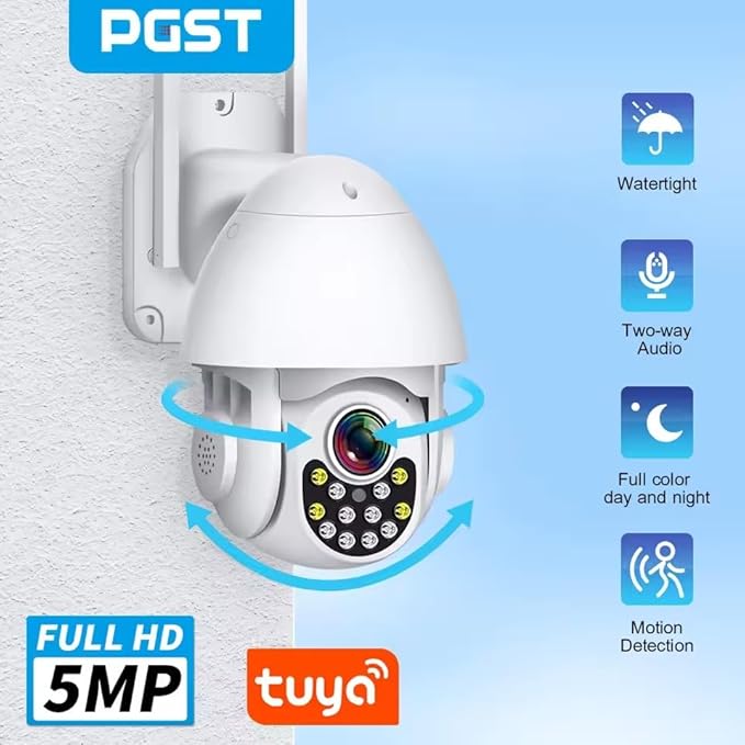 PGST Home Alarm System with T21W HD 5MP Security Camera,Wireless Home Security System with Door Alarm Sensor,Motion Detector,SOS Button,APP Instant Alerts for Villa,Apartment,Kids Safety,Pets