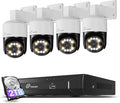 Loocam Camera for Home Security, POE Security Camera System with 4pcs Pan & Tilt Camera for Indoor Outdoor, Person/Vehicle Detection, Color Night Vision, 4K 8CH NVR 2TB HDD Included, Plug & Play