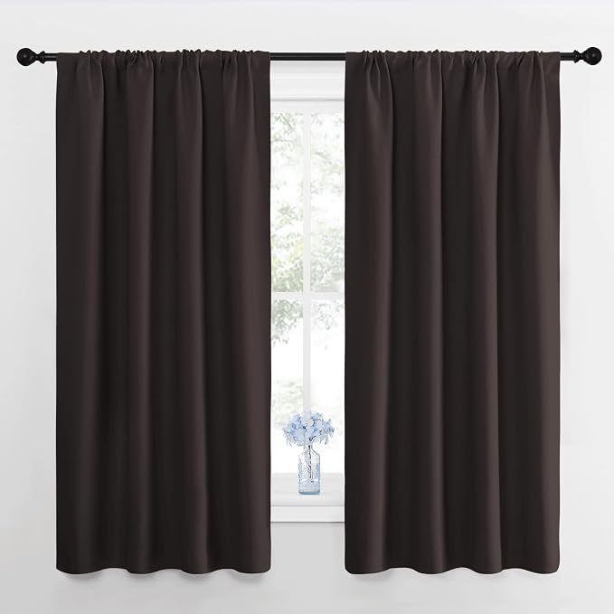 NICETOWN RV Blackout Curtains for Camper Windows, Toffee Brown, Short Blackout by NICETOWN