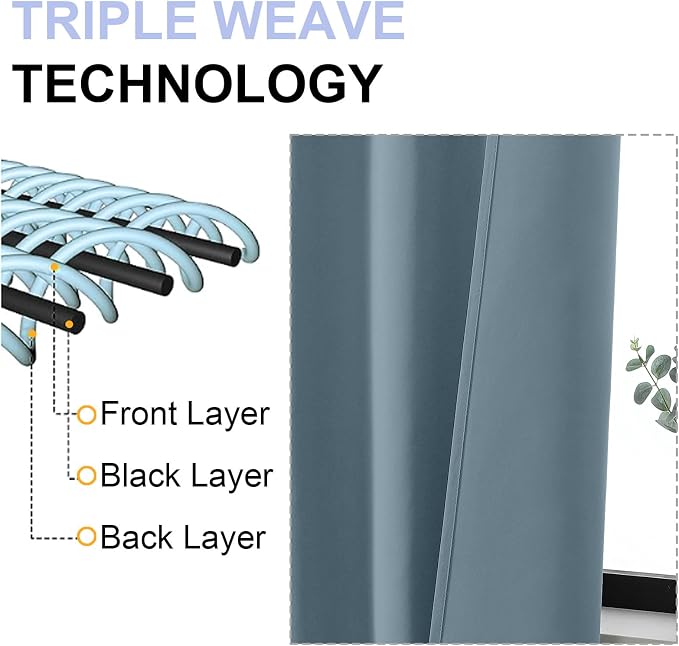 Simplebrand Stone Blue Blackout Curtains - Image 5