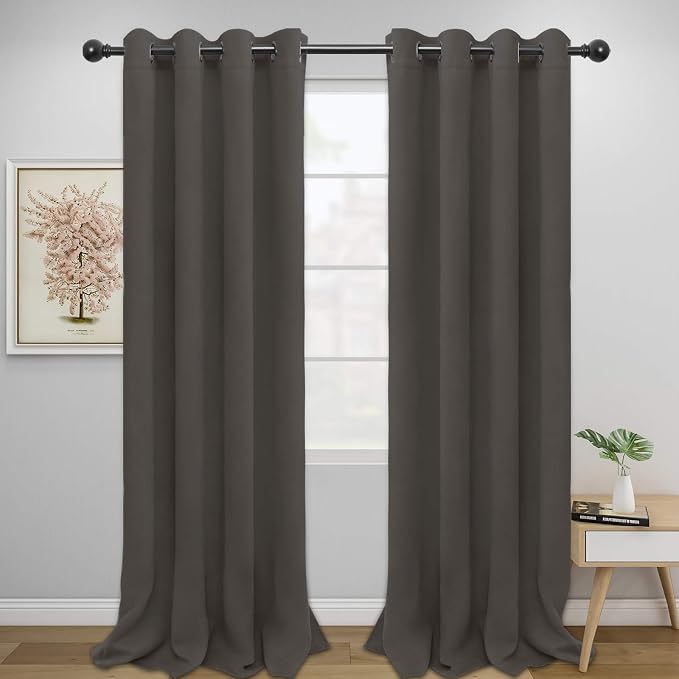 Easy-Going Thermal Grommet Blackout Curtains, 2 Panels 52x96 in, Taupe | by Easy-Going