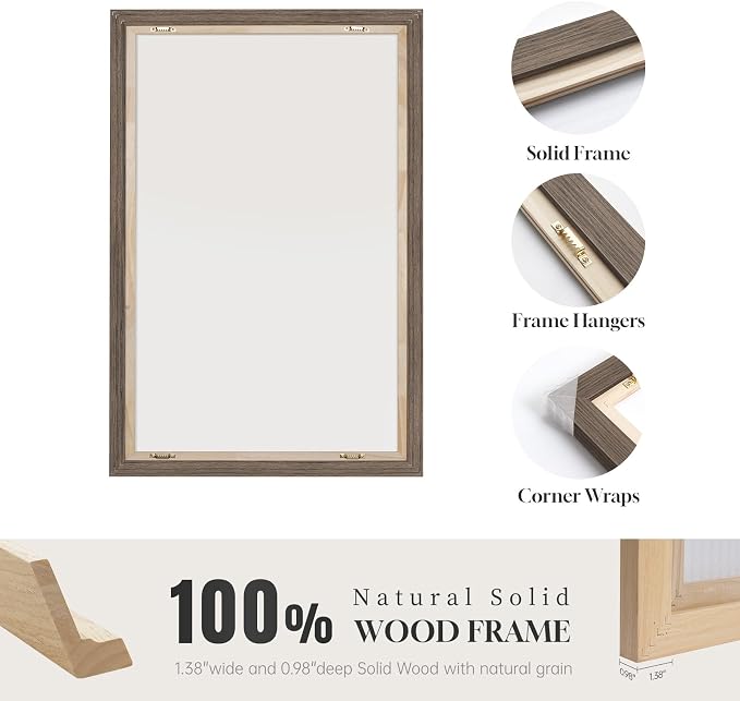 Large Framed Brown Beige Abstract Long Narrow Wall Art - Image 6