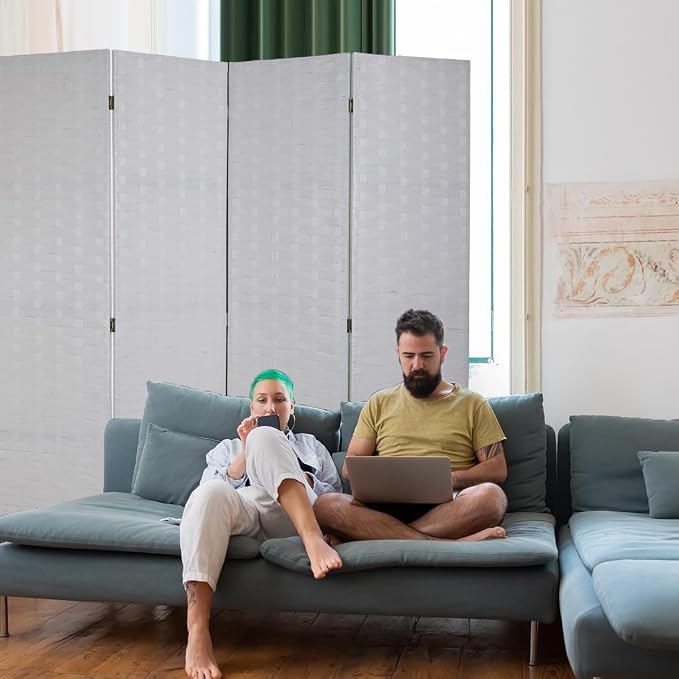 Room Dividers and Folding Privacy Screens 4 Panel 6 ft Foldable Portable Room - Image 2