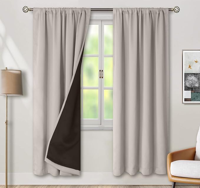 BGment Camel Blackout Curtains for Bedroom 72 Inch Length 2 Panels Set | by BGment