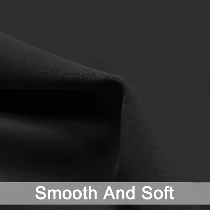 Yakamok Blackout Curtains 38x36 inch Black Thermal Drapes-Kitchen | 2 panels - Image 4
