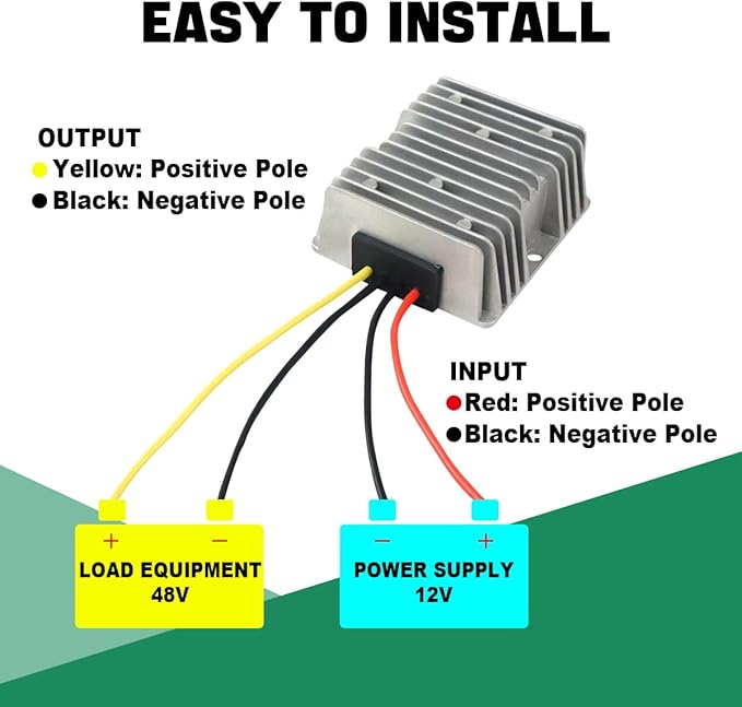 DC Buck Converter 36V/48V to 12V 20A 240W DC Step Down Converter Power Supply, Voltage Regulator for Car, Truck, Golf Cart, LED Light, CCTV(Input 35-60V)