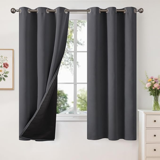 YoungsTex 100% Blackout Curtains 63 Inch Length by YoungsTex