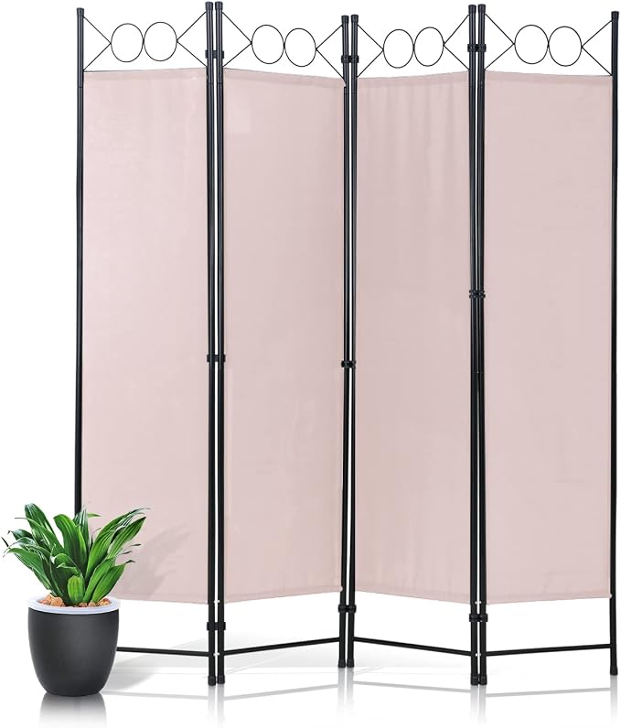 Room Divider, Folding Privacy Screen 4 Panels Portable Wall Divider Partition by Dopinmin