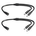 1.3FT 5.5mmx2.5mm 14AWG 12V/24V DC Power Splitter 1Female to 2Male High Power 5525 Connector for Solar Panel, Energy Storage Power Supply, Outdoor Power Supply, LED Strip Light 2pcs
