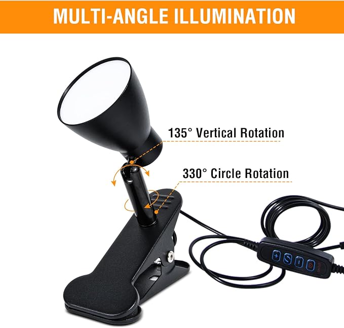 CRI 90+ Clip on Reading Lamp, Clip on Light - Image 8