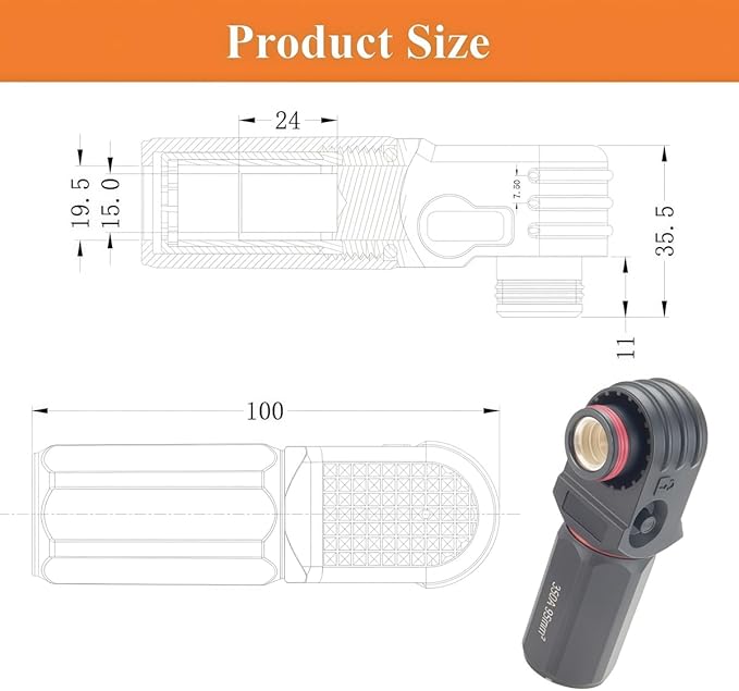 1 Set Battery Energy Storage Connector 350A 95mm² High Current HV Connectors Quick Plug Terminal Right Angle Plug and Socket IP67 Waterproof Power Adapter (Black, 350A)